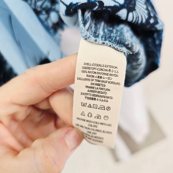 Free People Birds of a Feather Oversized Boho Top Blue L - Picture 6 of 7